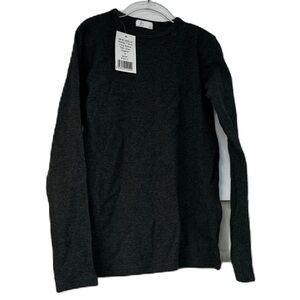JB London Girls NWT Ribbed tshirt long sleeve dark grey heather 12 casual fun